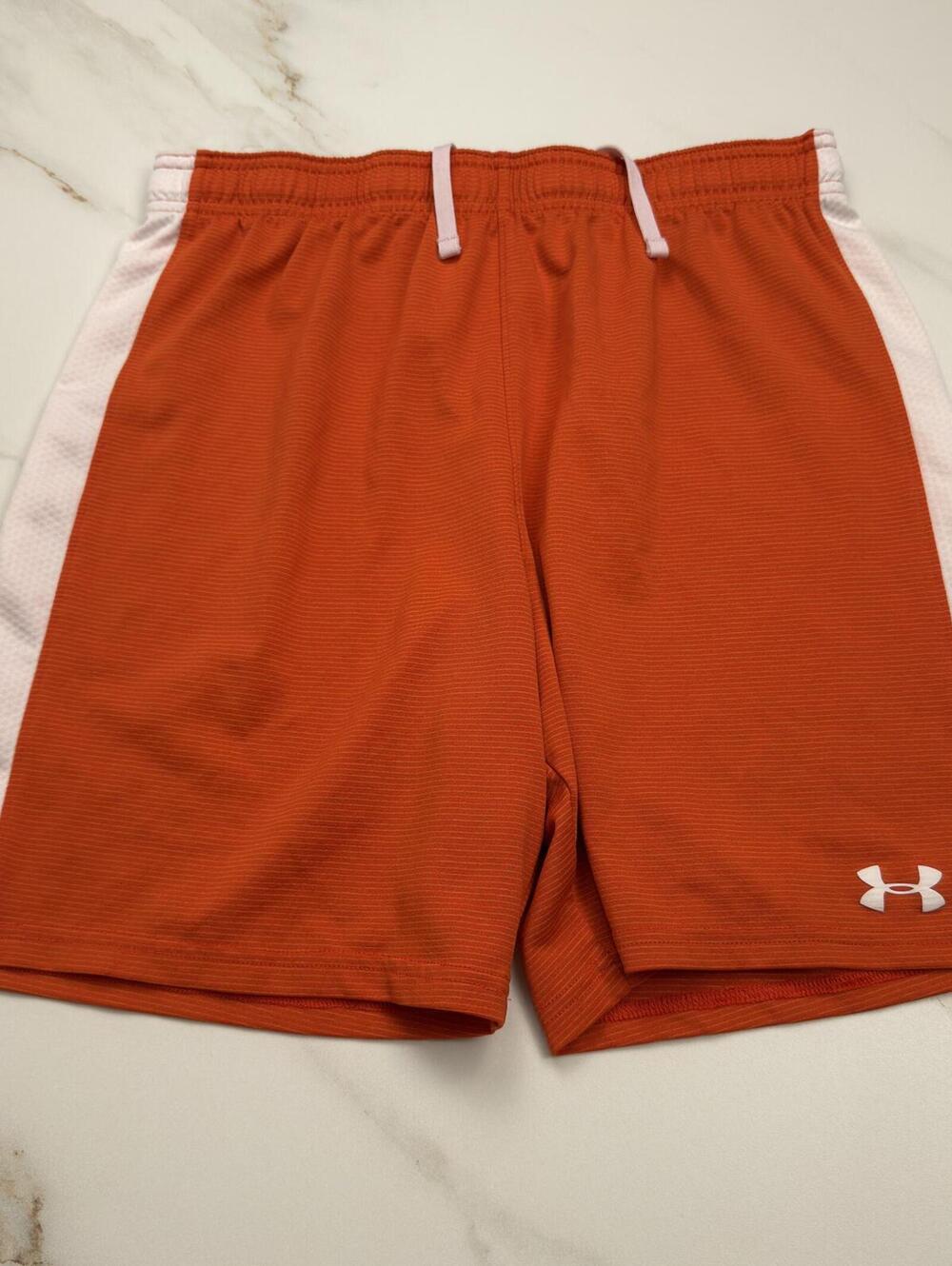 Under Armour Athletic Shorts Orange Running Shorts - Boys XL